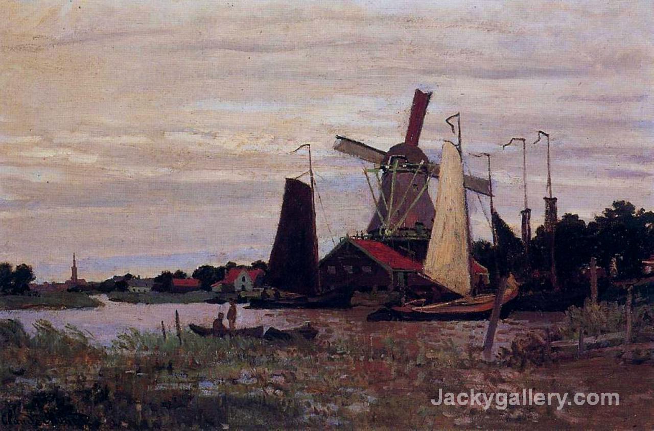 Windmill at Zaandam by Claude Monet paintings reproduction
